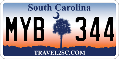 SC license plate MYB344