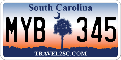 SC license plate MYB345