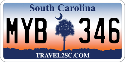SC license plate MYB346