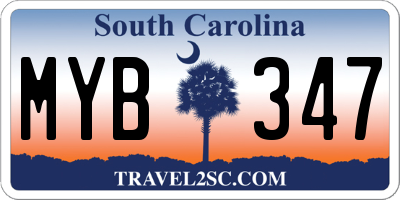 SC license plate MYB347
