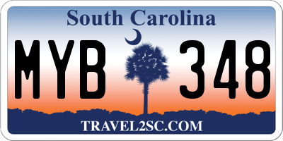 SC license plate MYB348