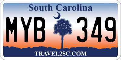 SC license plate MYB349