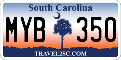 SC license plate MYB350