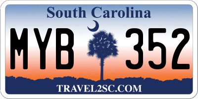SC license plate MYB352