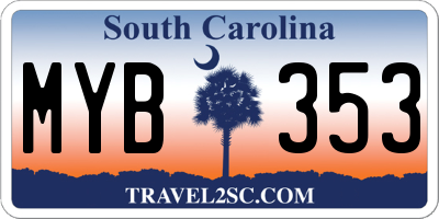 SC license plate MYB353