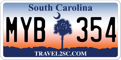 SC license plate MYB354
