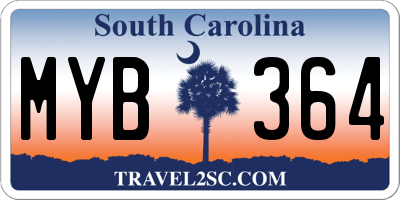 SC license plate MYB364