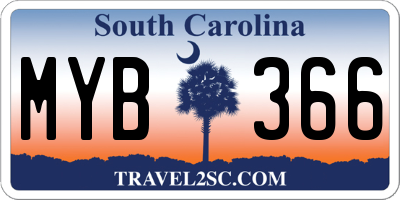 SC license plate MYB366
