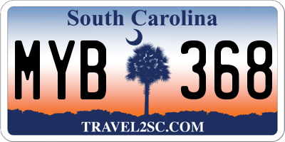 SC license plate MYB368