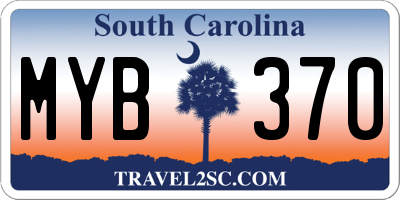 SC license plate MYB370