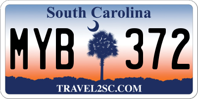 SC license plate MYB372