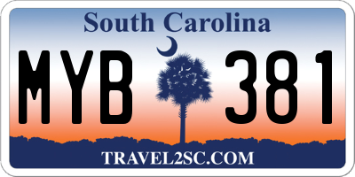 SC license plate MYB381