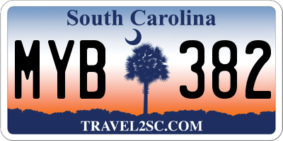 SC license plate MYB382