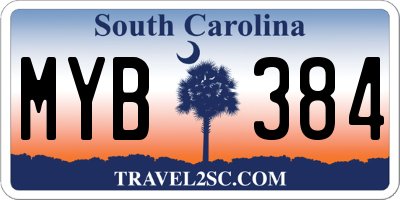 SC license plate MYB384