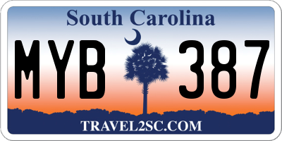 SC license plate MYB387