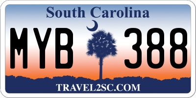 SC license plate MYB388