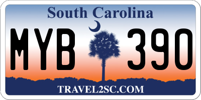 SC license plate MYB390