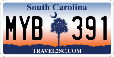 SC license plate MYB391