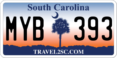 SC license plate MYB393