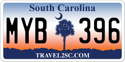 SC license plate MYB396