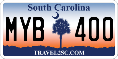 SC license plate MYB400