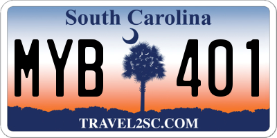 SC license plate MYB401