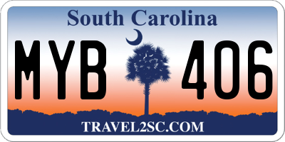 SC license plate MYB406
