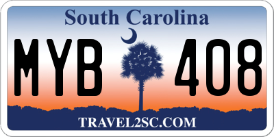 SC license plate MYB408