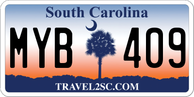 SC license plate MYB409