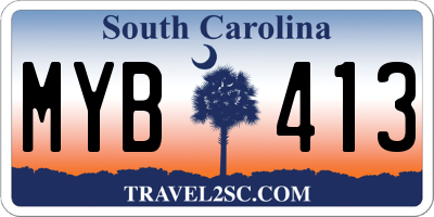 SC license plate MYB413