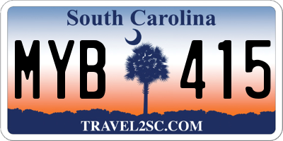 SC license plate MYB415