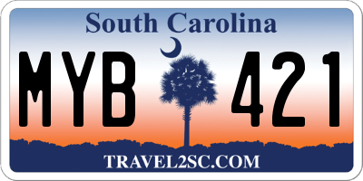 SC license plate MYB421