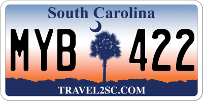 SC license plate MYB422