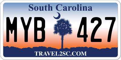 SC license plate MYB427