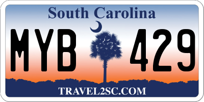 SC license plate MYB429