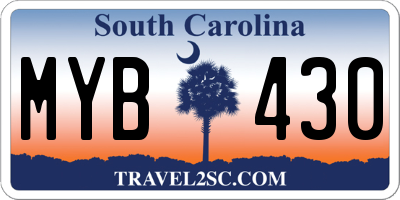 SC license plate MYB430
