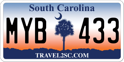 SC license plate MYB433