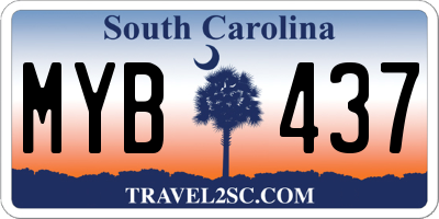 SC license plate MYB437