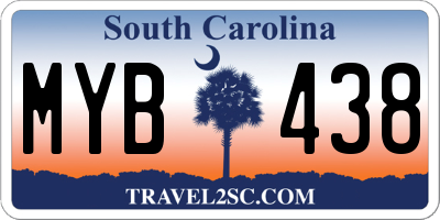SC license plate MYB438