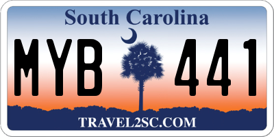 SC license plate MYB441