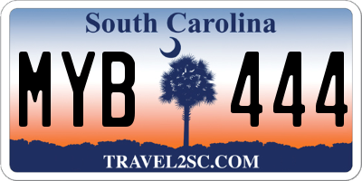 SC license plate MYB444