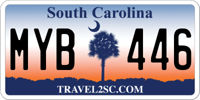 SC license plate MYB446