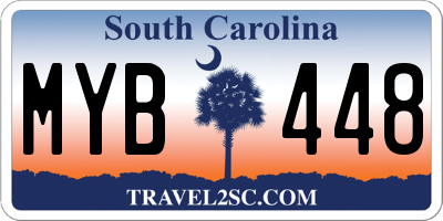 SC license plate MYB448