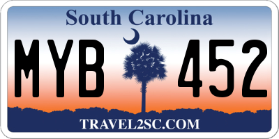 SC license plate MYB452