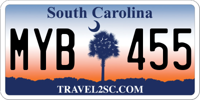 SC license plate MYB455