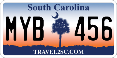 SC license plate MYB456