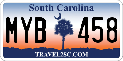 SC license plate MYB458
