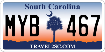SC license plate MYB467