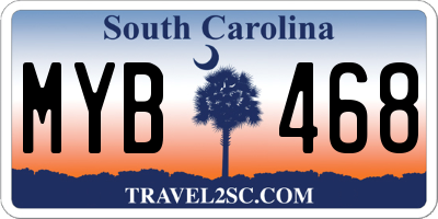 SC license plate MYB468