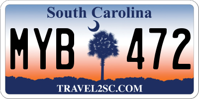 SC license plate MYB472